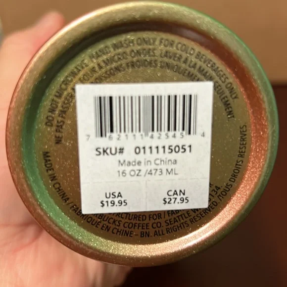 Starbucks Pink Yellow Green Ombre Stainless Still Cold Cup Tumbler, 16oz 2020 - Picture 6 of 6